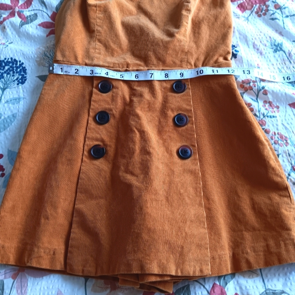 Urban Outfitters BDG Mustard Yellow Daley Corduroy Romper Shorts Coulotte Skirt - Picture 7 of 11